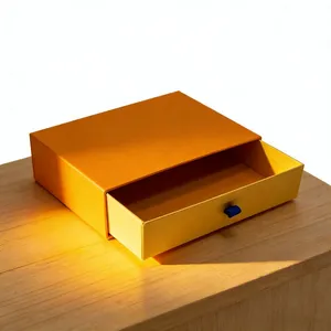 Luxury Orange Rigid Paper Drawer Packaging Box thumbnail-1