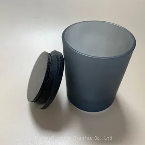 3oz 4oz 6oz 8oz 10oz 12oz 14oz 15oz 16oz Straight Bottom Base Glass Candle Jars With Wooden Lids thumbnail-2