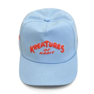 Baseball Cap Solid Light Blue Curved Brim Raised Letter Embroidery Daily Street Fashion Headwear thumbnail-3