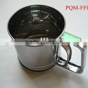 Durability Passing FDA 9.8* 11 cm Hand Pressing Stainless Steel Flour Sifter With 1 Lays Meshes 001D thumbnail-1