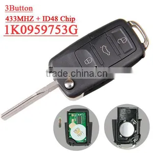 High Quality 1K0 959 753 G 3 Button Flip Remote Key With 433MHZ for vw thumbnail-1