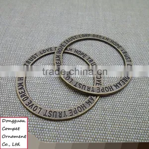 Wholesale Diy Zinc Alloy Jewelry Accessories English Text Circle Pendant thumbnail-3