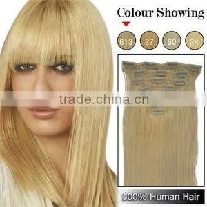 High Quality Blonde Remy Hair Extensions Clip In thumbnail-1