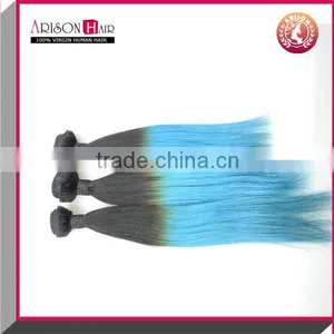 High Quality New Style Double Drawn Blue Two Tone Hair Extension Ombre Hair Extension thumbnail-3