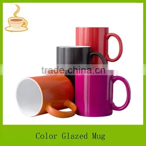 LJ-4430 11oz Colored Coffee Mugs / Cheap Colored Coffee Mugs / Plain Ceramic Coffee Mugs thumbnail-1