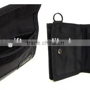 2016 Best Sale Promotional Good Price Polyster Custom Hook and Loop Bifold Male Wallet Wholesale thumbnail-4