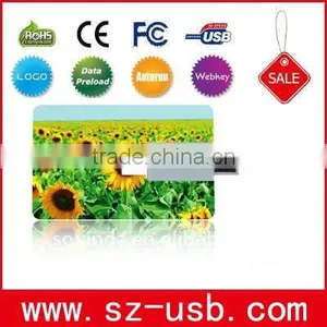 2013 Promotional Super Thin Credit Card Usb Flash Drive With Free Logo Real Capacity thumbnail-1