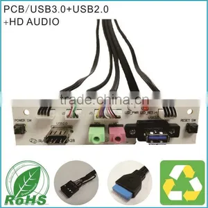 Front Panel Dual USB3.0+USB2.0+HD AUDIO I/O PC Board For Computer With Cable thumbnail-1