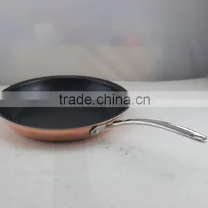New Innovation Pressed Nonstick Copper Metal Material Tri-ply Copper Frying Pan thumbnail-3