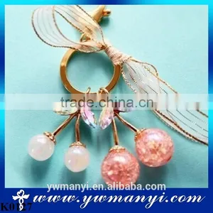 Wholesale Creative Lovely Cherry Keychain Metal Keychain Gemstone Keychain K0127 thumbnail-1