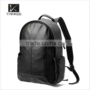 Pure Black High Quality Blank pu Leather Backpack Bags thumbnail-4
