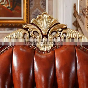 Premium Quality Brown Traditional European Wooden Sofa Set Designs thumbnail-5