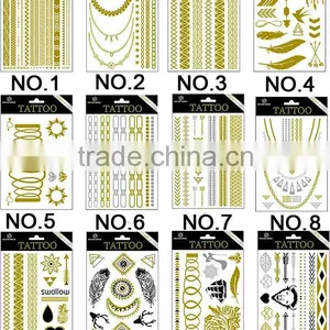 Tattify Gold Silver Gemoetric Temporary Tattoo Super Shiny Metallic Temporary Tattoos thumbnail-2