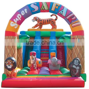 Super Safari Inflatable Slide, 3d Tiger Giant Slide for Children thumbnail-2
