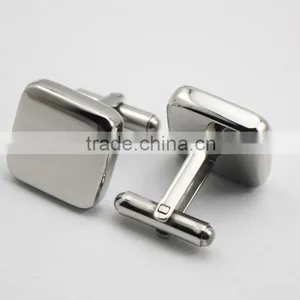 Silver Metal Thick Cufflinks Blanks Custom Square Cufflinks Engravable thumbnail-1