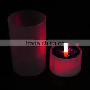 Novelty Colorful Changing Flameless Night Lights Solar Power & Battery Power Luminaria Light Sensor LED Night Light Candle Lamp thumbnail-4