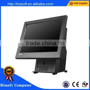 Bizsoft Dual Screen BUSINPOS-D83 15''inch LED Touch Screen With 9.7 Inch LED Advertising Screen POS Terminal thumbnail-1