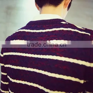 Wholesale Winter Fashion Cheap High Quality Man Sweater for Thick Stripe Sweaters thumbnail-4