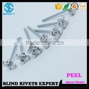 HIGH QUALITY OPEN END MANUFACTURER RECESSED CROWN AL/ST POP PEEL TYPE RIVETS thumbnail-1