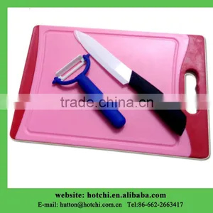 Antimicrobial Pink Board With 5-inch Ceramic Knife thumbnail-1