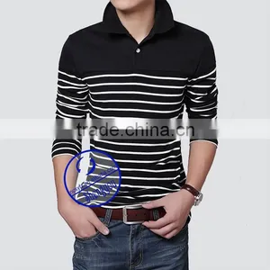 Fashion 95 Cotton 5 Spandex Yarn Dyed Polo t Shirt for Men thumbnail-5