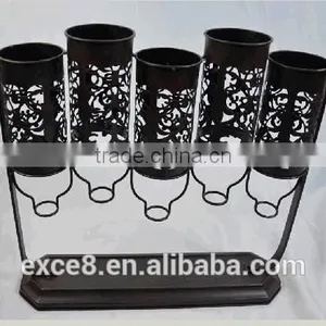 French Vintage Style Bottle Shaped Metal Wine Bottle Holder thumbnail-1