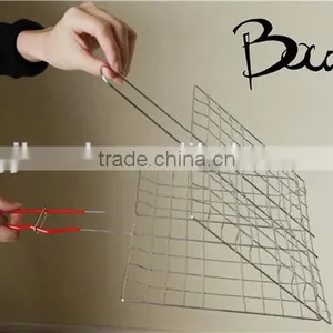 Stainless Steel Double Barebecue Bbq Grill Net With PP Handle BD-B8110 thumbnail-2
