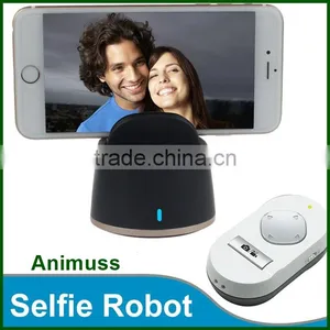 360 Degrees Remote Control Rotation Panorama Shooting Auto Face Tracking Selfie Robot Compatible for Iphone Ios Android thumbnail-4