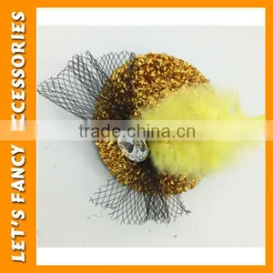 PGHD0690 Wholesale Mixed Color Mini Glitter Hats Feather Hair Clips for Kids thumbnail-6