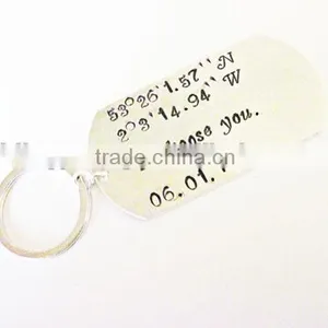 Customized Gift Metal Alloy Personalized Stamped Keychain thumbnail-2