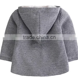 2016 Latest Design Boys Cotton Knitted Windproof Waterproof Hooded Trench Cardigan thumbnail-3