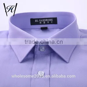 100%cotton Designer Button Down Blue Short Sleeve Dress Shirts for Men thumbnail-2