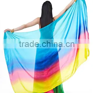 SWEGAL Newest Wholesale Belly Dance 100% Silk Fan Veils thumbnail-3