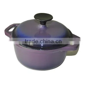 Purple Cast Iron Cookware Casserole thumbnail-1