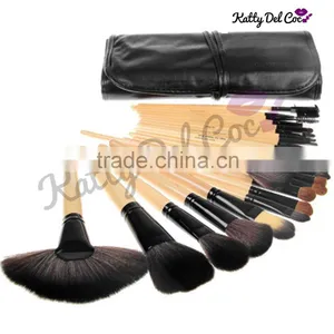 Wood Color 24pcs Makeup Brush Professional 24pcs Custom Logo Makeup Brushes Set PU Bag Quality Choice Supplier' thumbnail-1