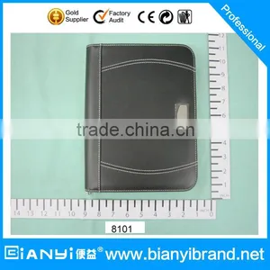 Promotional A4 Zipper PU Leather Portfolio With Writing Pad and Calculator Quality Choice thumbnail-1