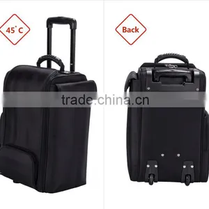 High Quality Professional Artist Nylon Wheeled Trolley Cosmetic Organizer With Small Clear Makeup Brush Bag With Zipper Quality Choice thumbnail-4