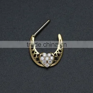 14G 316L Surgical Steel Hear Shape Nipple Shield Nipple Piercing thumbnail-5