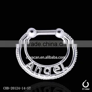Wholesale Piercing 316L Stainless Surgical Steel Crystal Artificial Nose Rings thumbnail-1