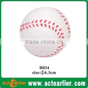 6.3cm PU Foam Stress Ball Baseball thumbnail-1