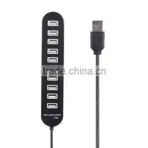 Portable 480MBPS Usb 2.0 10 Port Hub With One Switch thumbnail-2