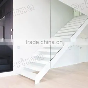 Prefabricated Wood Stairway, Staircase Stringer, Inside Glass Stairs thumbnail-4