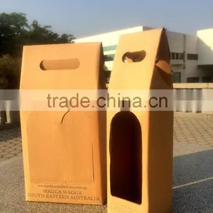 Corrugated Brown Kraft Paper Wine Boxes Custom Order Accepted thumbnail-1