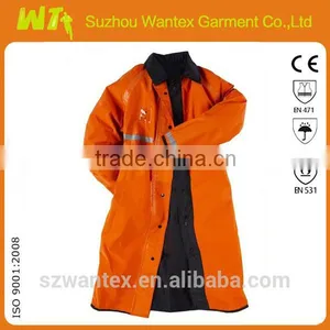2 Way 100% Polyester hi Vis Rain Coat Rain Jacket thumbnail-1