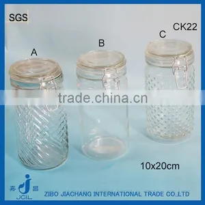 1000ml Straight Side Glass Tube Jar Bottle With Airtight Lid thumbnail-1