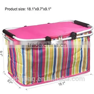 32L Large Family Size Picnic Insulated Bag BBQ Meat Drinks Cooler Bag Folding Collapsible Basket for Holidays Parties (YX-Z131) thumbnail-4