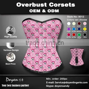 2016 Newest Fashion Cheap Waist Shaping Corsets Printed Waist Training Corset thumbnail-4