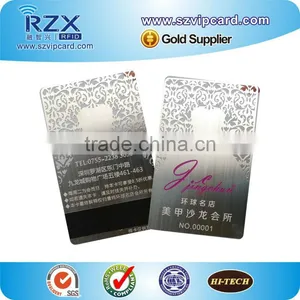 Magnetic Stripe Card, Stainless Steel Silver Metal Business Card With Cut Out Design thumbnail-1