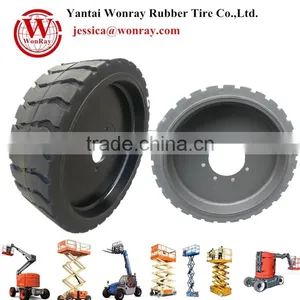 Genie Scissor Lift Platform Wheel Solid Tire With Rims Wheel 22x7x17 3/4 thumbnail-1