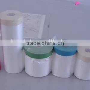 PE MASKING FILM ROLL ADHESIVE EDGE TAPE-DROP SHEET thumbnail-1
